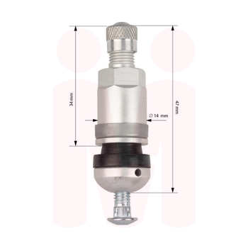 Вентиль для датчика давления в шине металлический Huf / Aligator (TPMS72-20-441) фото 10