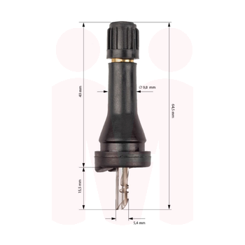 Вентиль для датчика давления в шине резиновый VDO/Conti TG1D (TPMS72-20-440) фото 10