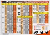 таблица подбора PR BHZ